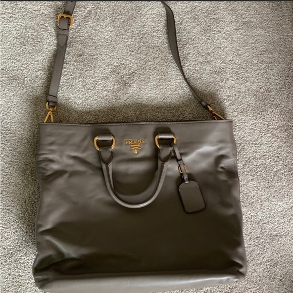 Prada Brand New Unisex Soft Calf Tote BAMBU BN1713 - Picture 11 of 13